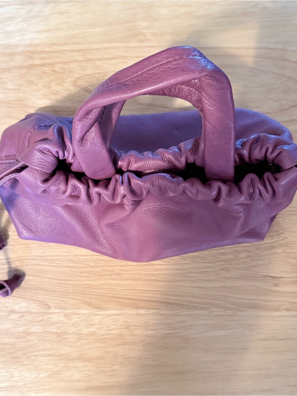 Madewell Purple Ruched Mini Top-Handle Bag